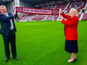 Hearts owner Ann Budge with chief executive Andrew McKinlay.