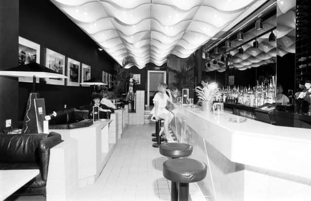 Charlie Parkers, George Street, Edinburgh.  The main cocktail bar, September 1981

