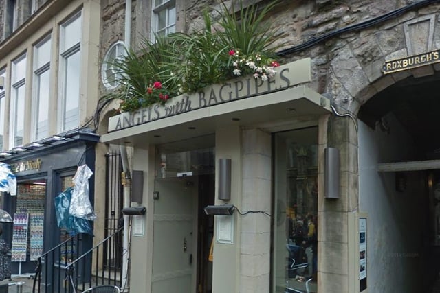 Angels with Bagpipes serves Scottish fine dining at its 17th Century building in Mary King's Close, just off the Royal Mile. The restaurant opened its doors in 2010 and offers a seasonal menu with fresh Scottish ingredients.