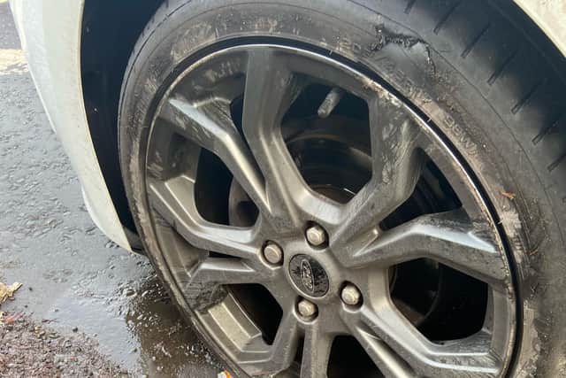 Up to a dozen vehicles suffered burst tyres over last weekend, according to Councilllor Bruce.