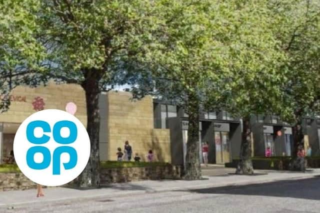 Artist's impression of Raeburn Place Development, with Co-op logo.