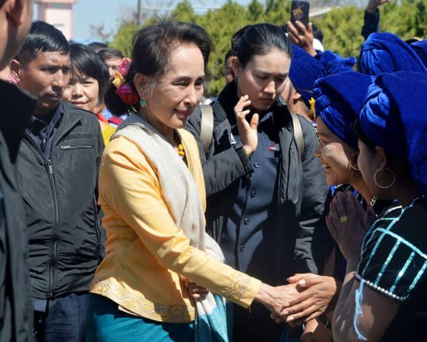 Aung San Suu Kyi, seen here in February last year, has been arrested following a military coup in Myanmar (Picture: Thet Aung/AFP via Getty Images)