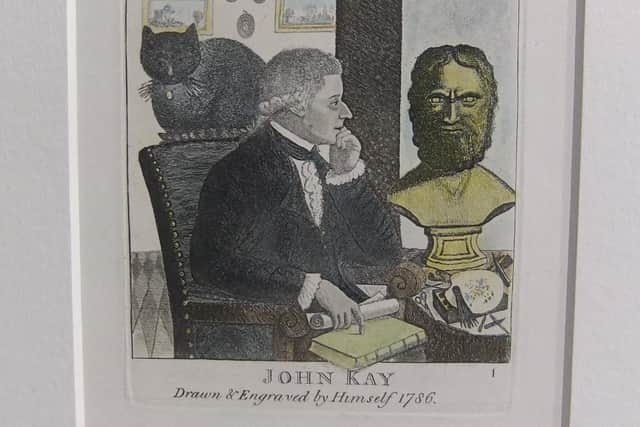 A self portrait print by John Kay.