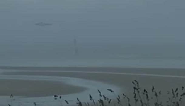 A coastguard helicopter was spotted circling above Cramond Island on Sunday evening after a member of the public raised concern for two people in a kayak at sea in the bad weather.