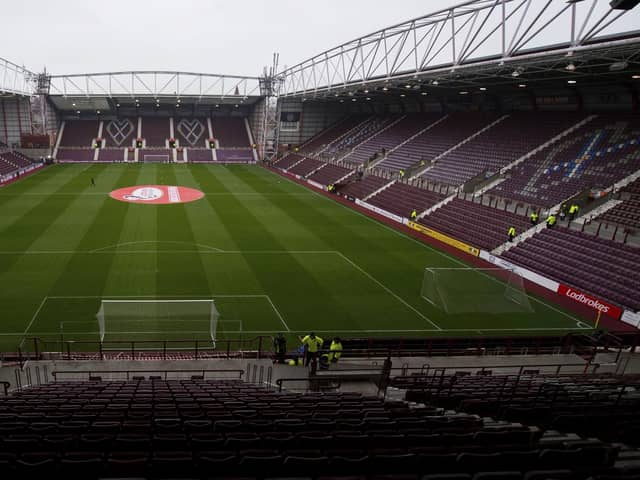 Hearts will host Dundee at Tynecastle Park on a new date after reaching the Viaplay Cup semi-finals. Pic: SNS