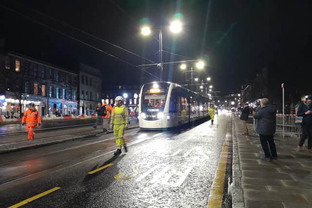 Test trams have already travelled along the new line from Edinburgh city centre to Newhaven, due to open in June