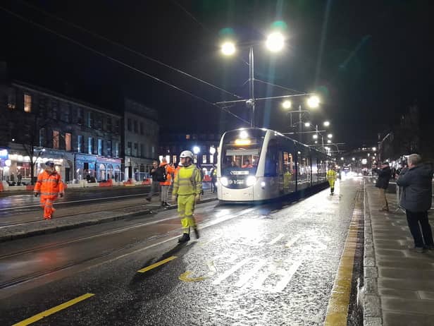 Test trams have already travelled along the new line from Edinburgh city centre to Newhaven, due to open in June