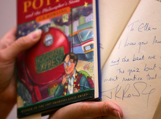 A signed proof copy of Harry Potter and the Philosopher's Stone: Picture: Cathal McNaughton/PA Wire