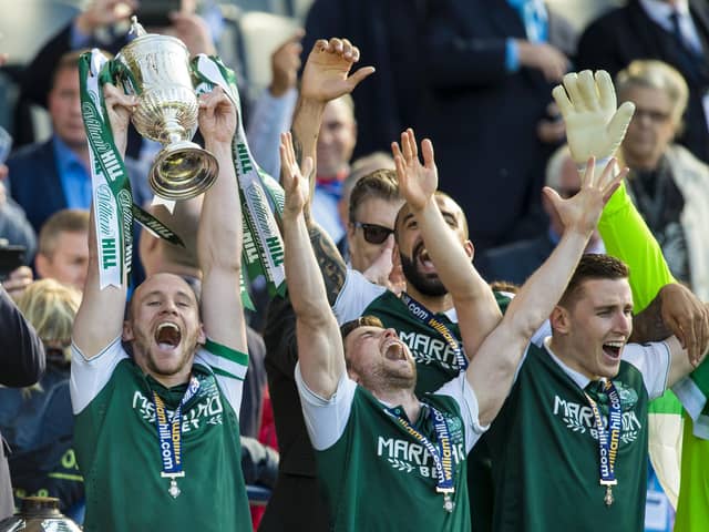 Stevenson and Hanlon won the Scottish Cup with Hibs in 2016.