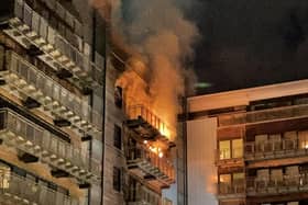 An image from social media site X, posted by Graham Simpson of the fire in Breadalbane Street in March 2024. Picture: Graham Simpson/PA Wire