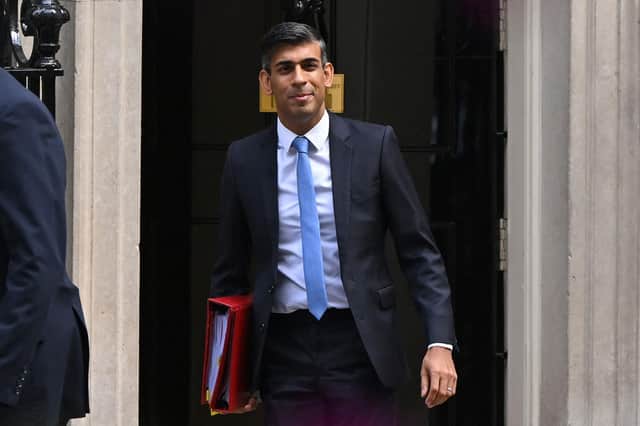 Rishi Sunak leaves 10 Downing Street  to take part in the weekly Prime Minister's Questions in the House of Commons
