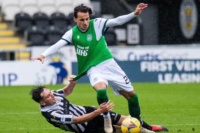 Ryan Shanley in action for Hibs during a Scottish Premiership victory over St Mirren last season. Picture: SNS