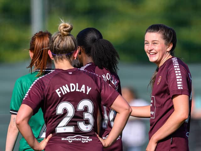 Hearts are looking to bounce back from last weekend's defeat in the Sky Sports Cup. Credit: (© ScottishPower Women’s Premier League | Malcolm Mackenzie)