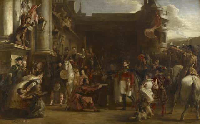 The entrance of George the IV at Holyroodhouse by Sir David Wilkie (Picture: Royal Collection Trust)