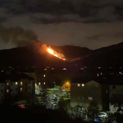 The flames on Arthur's Seat. Picture: Callie Maitland