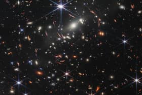 Handout of the first image from Nasa's James Webb Space Telescope which has been revealed, showing what is said to be the "deepest" and most detailed picture of the cosmos to date.
