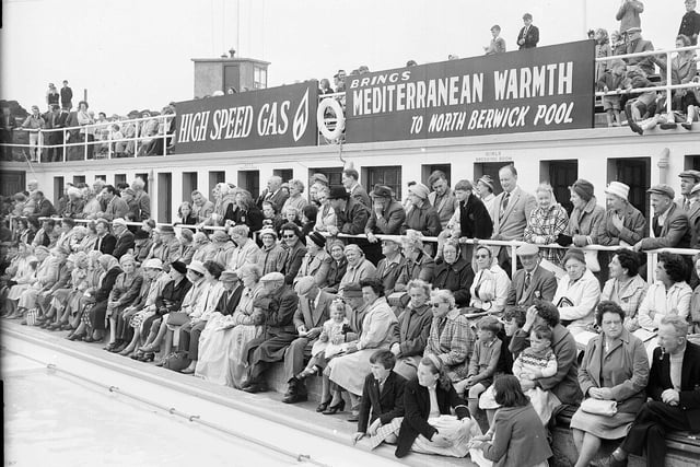 A general view of spectators at North Berwick Bathing Pool in May 1963.