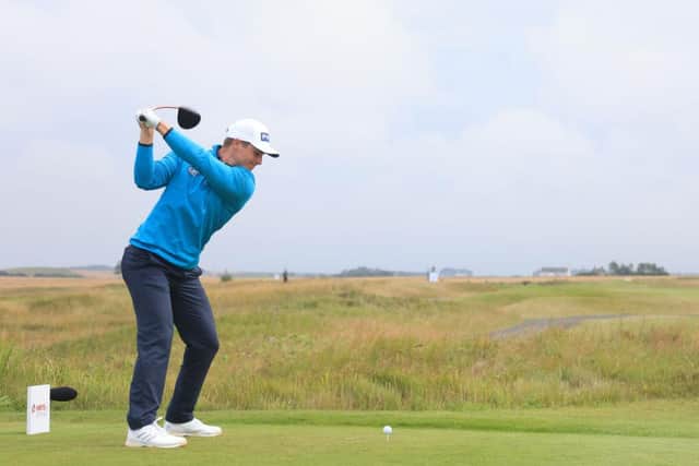Calum Hill tees off on the second hole during the second round of the Hero Open at Fairmont St Andrews. Picture: Andrew Redington/Getty Images.