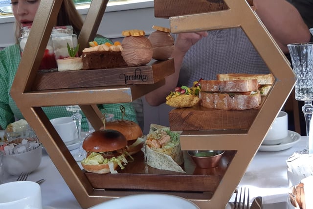 The food served by staff from the award winning Corstorphine restaurant was simply delicious and beautifully presented with these fancy stands on each table.