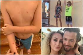 Emma Millington has been stuck in Egypt for 50 days with her two children, Skylar and Ethan and boyfriend Darren McDougall. Picture: Contributed.