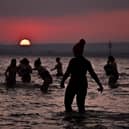 Sunrise swim at Portobello Beach for International Women's Day cancelled due to extreme cold weather. (Photo by Jeff J Mitchell/Getty Images)