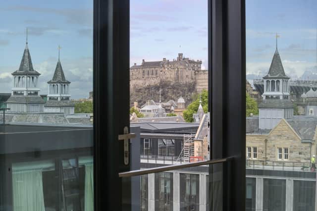 This property at Quartermile offers spectacular views of most of the city centre including Edinburgh Castle.