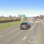A man was taken to hospital following a four-car crash on the A71 near the Calder junction in Edinburgh.  Picture: Google.