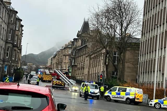 There is a large emergency services presence at the scene in Edinburgh (Photo: Jane Cunningham).
