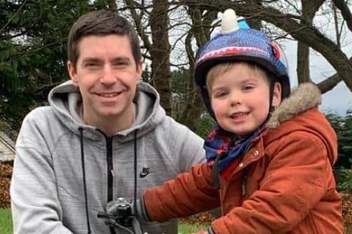 Gregor Angus was out walking with his five-year-old son Lucas when he came across a lone black labrador on January 31.