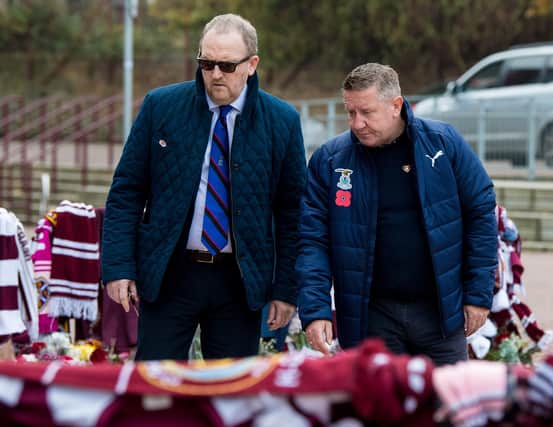 Inverness manager and Hearts legend John Robertson and ICT's CEO Scot Gardiner at Tynecastle. Picture: Ross Parker / SNS Group