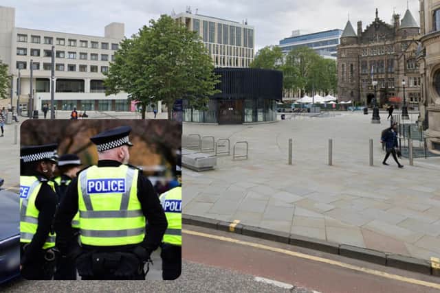 Police attended a gathering at Bristo Square on Saturday.