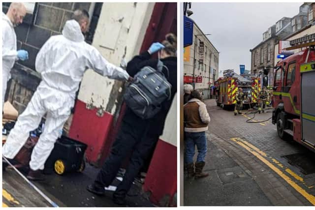 Police discovered a cannabis farm after a fire at a property on Queen Anne Street in Dunfermline. Photos: Fife Jammer Locations.