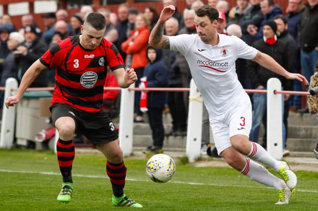 Johnny Brown (right) in action for Bonnyrigg Rose against East Stirlingshire in 2019 (pic: Scott Louden)