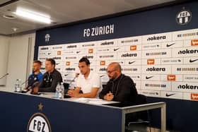 FC Zurich staff meet the media in St Gallen ahead of their tie with Hearts.
