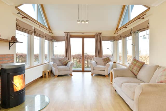 The family room inside this incredible Whitehill property is so welcoming.
