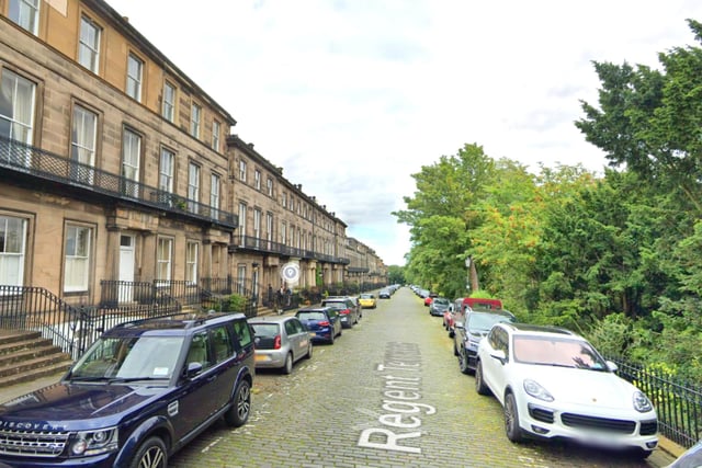 A stone's throw from the Palace of Holyroodhouse, Regent Terrace is made up of classical townhouses and includes the United States Consulate. House prices average around £1,529,000