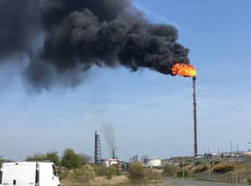 Unplanned flaring at Mossmorran petro chemical plant in Fife Sunday April 2019