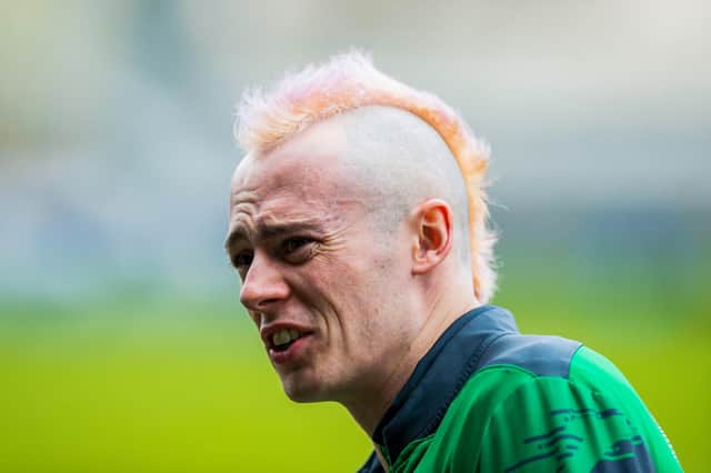 Harry McKirdy's new pink flamengo mohican haircut didn't bring him any luck. Picture: Roddy Scott / SNS