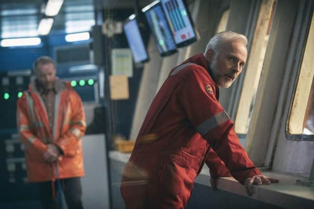 Mark Bonnar as Alwyn in Amazon Prime's sci-fi, supernatural thriller, The Rig, filmed in Scotland, much of it in his native Leith (Picture: Amazon Prime)