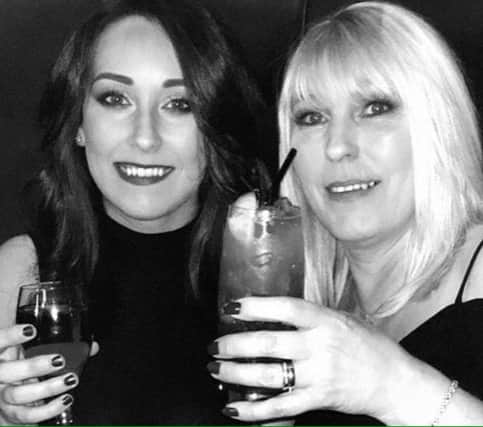 Kirsty Maxwell and her mother Denise Curry enjoying a drink.