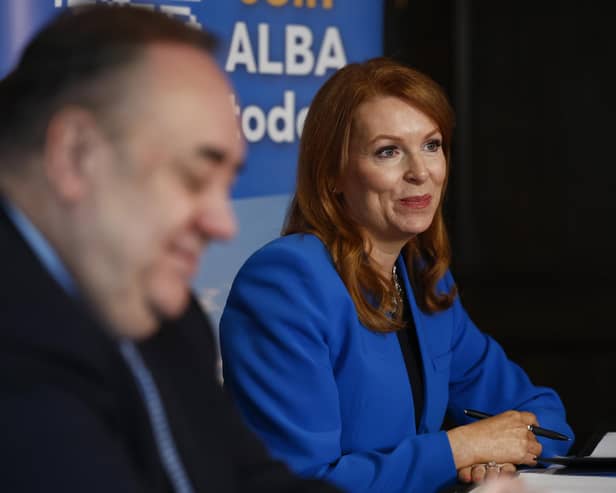 Edinburgh Eastern MSP Ash Regan with Alba leader Alex Salmond at a press conference to launch her Bill for a new referendum.  Picture: Jeff J Mitchell/Getty Images.