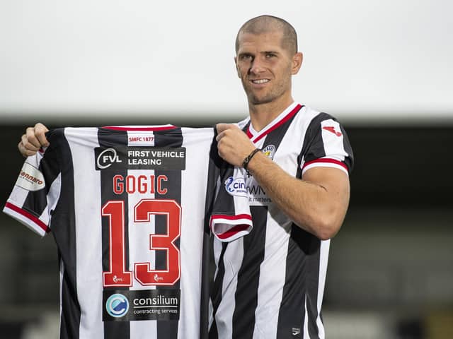 Alex Gogic is unveiled as a St Mirren player after resigning for the club and could face Hibs this weekend. Picture: Ross MacDonald / SNS