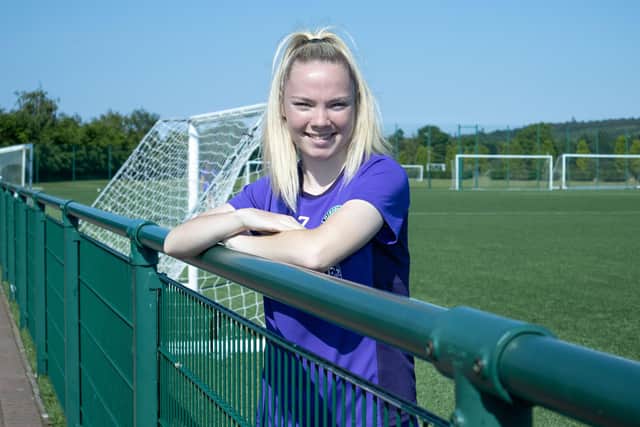 Abbie Ferguson signed a two-year deal at the club. Credit: Hibernian FC