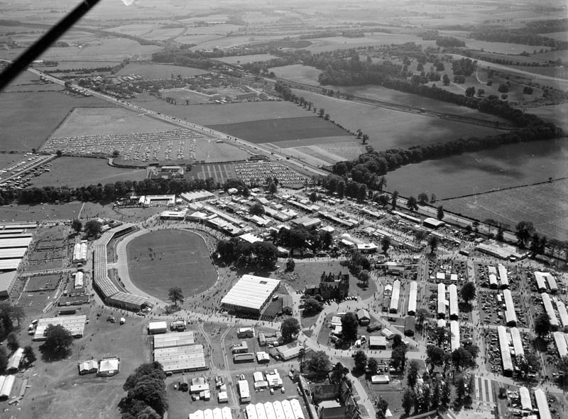 An aerial shot of Ingliston Showground during the Royal Highland Show in June 1966.