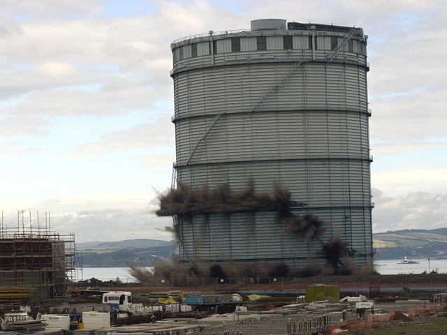 Detonation of Number 2 Granton gasholder, 2004.
