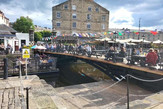 Teuchters Bothy at Leith docks offers fine seafood while overlooking the water thanks to outside dining on the bridge outside, which owners believe is the "only licensed bridge in the UK'.
