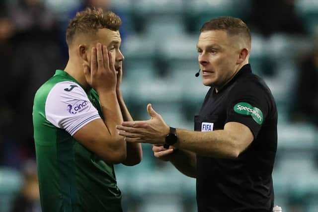 Referee John Beaton awarded a penalty against Ryan Porteous at Easter Road when Hibs faced Rangers