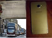 The couple were incensed by the £5 pick up fee to collect Stacey's mobile phone which, as shown in the pictures, had cracks in it prior to being left on the bus. Pictures: Laurence Hunter/ Lisa Ferguson