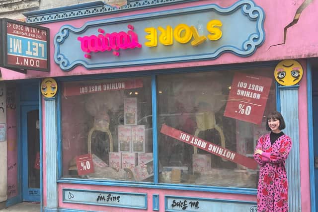 Artist Rachel Maclean has created an upside down abandoned toyshop installation for Perth High Street.