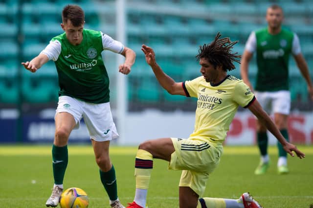 Steven Bradley in action for Hibs during the pre-season friendly win over Arsenal in July (Photo by Ross Parker / SNS Group)